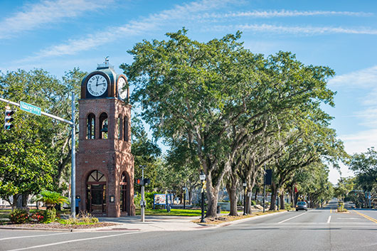City of Gainesville Clock Tower in downtown Gainesville Florida USA